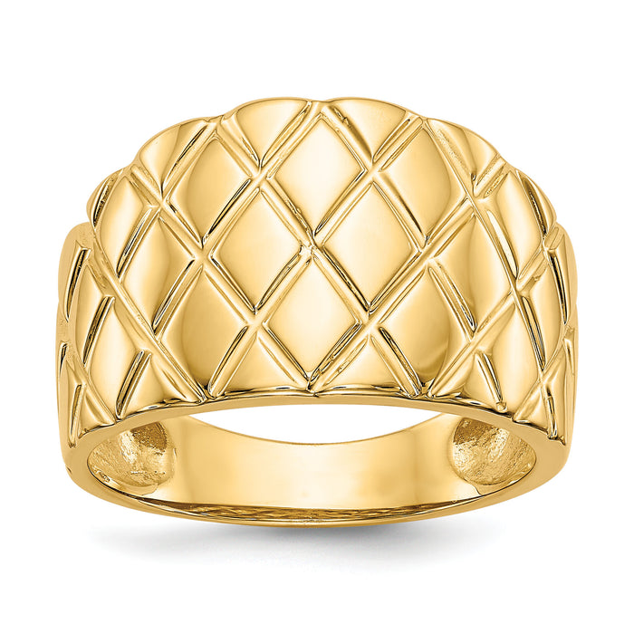 14K Marquise Pattern Dome Ring-K4643