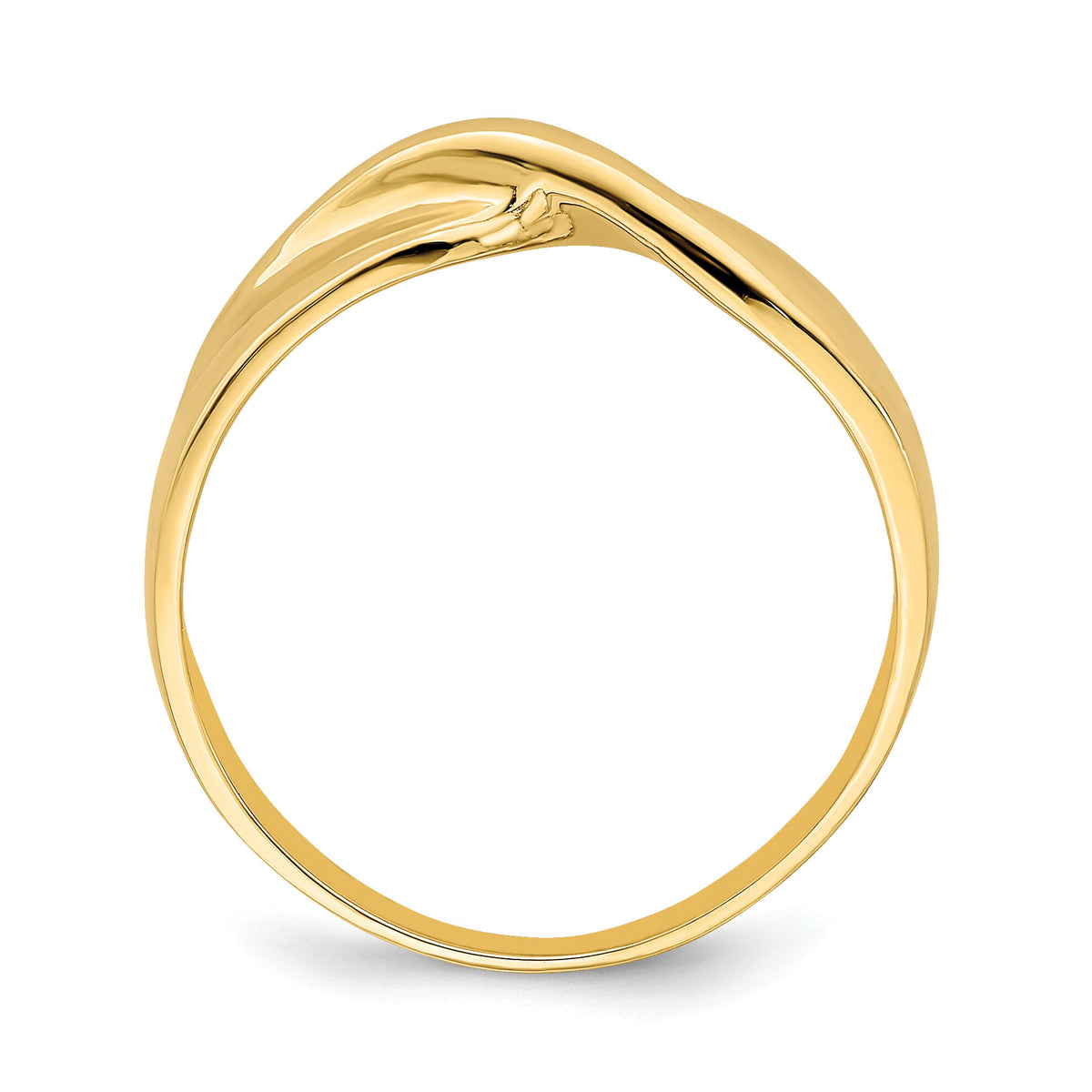 14K Polished Single Twist Ring-K4647