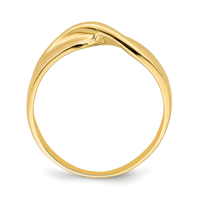 14K Polished Single Twist Ring-K4647