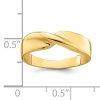 14K Polished Single Twist Ring-K4647