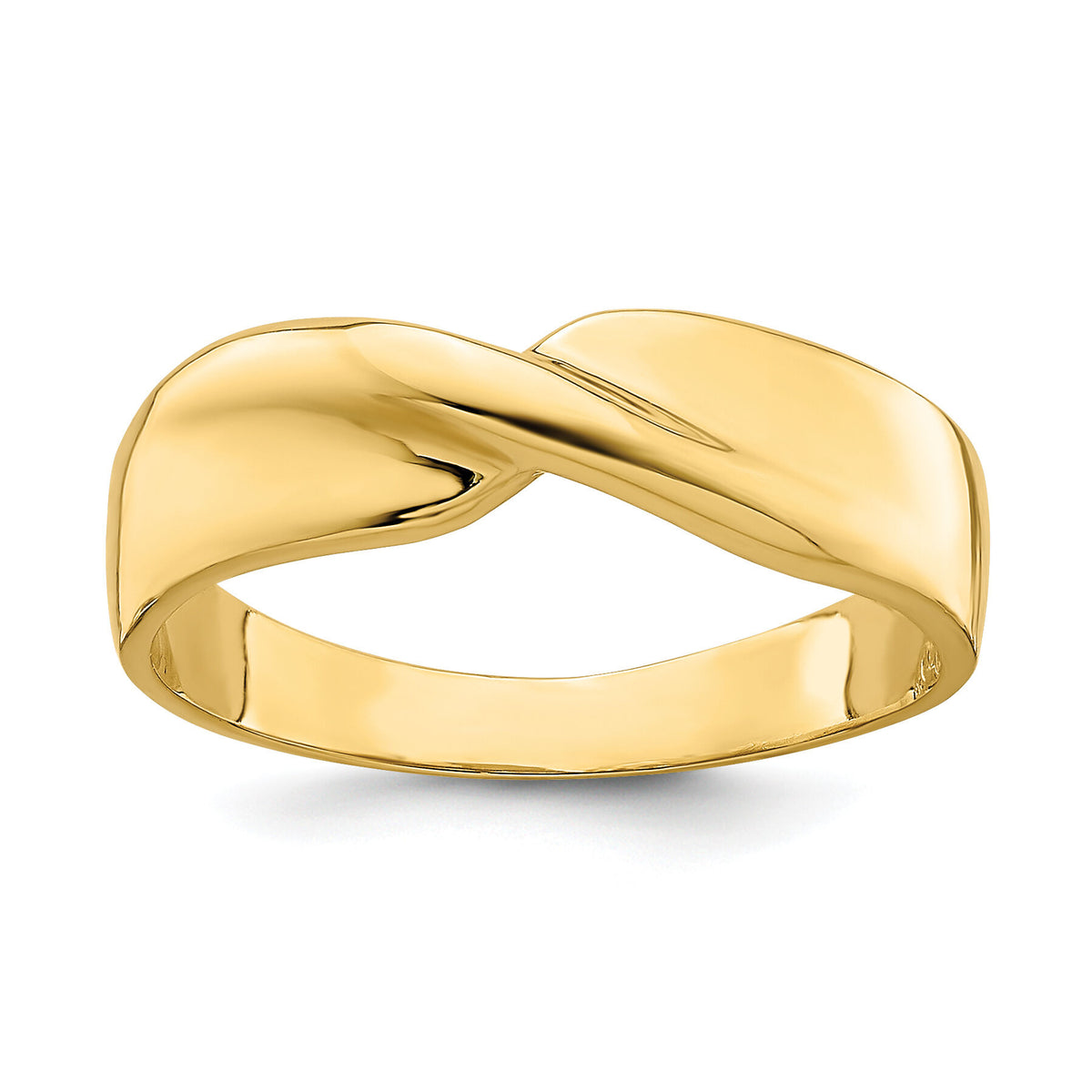 14K Polished Single Twist Ring-K4647
