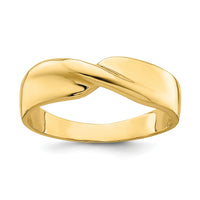 14K Polished Single Twist Ring-K4647