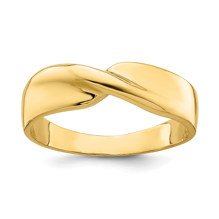 14K Polished Single Twist Ring-K4647