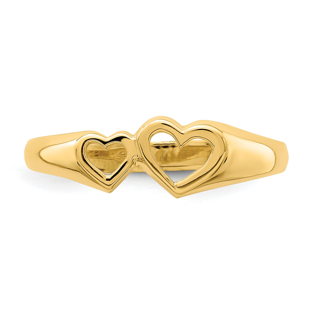 14K Double Heart Cut-Out Ring-K4650