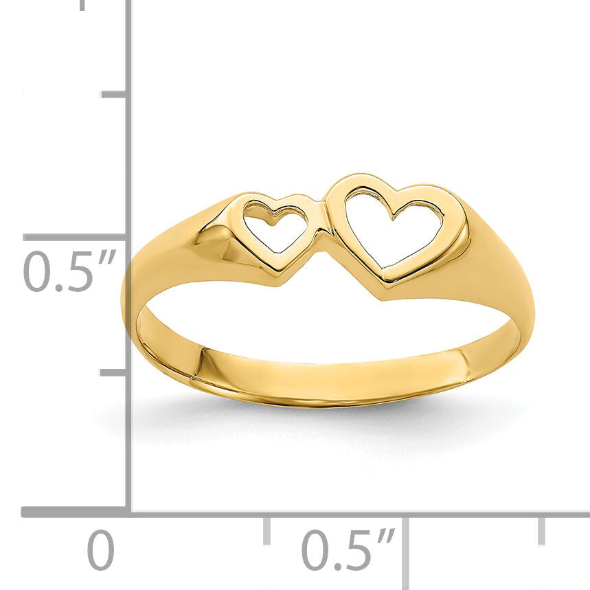 14K Double Heart Cut-Out Ring-K4650