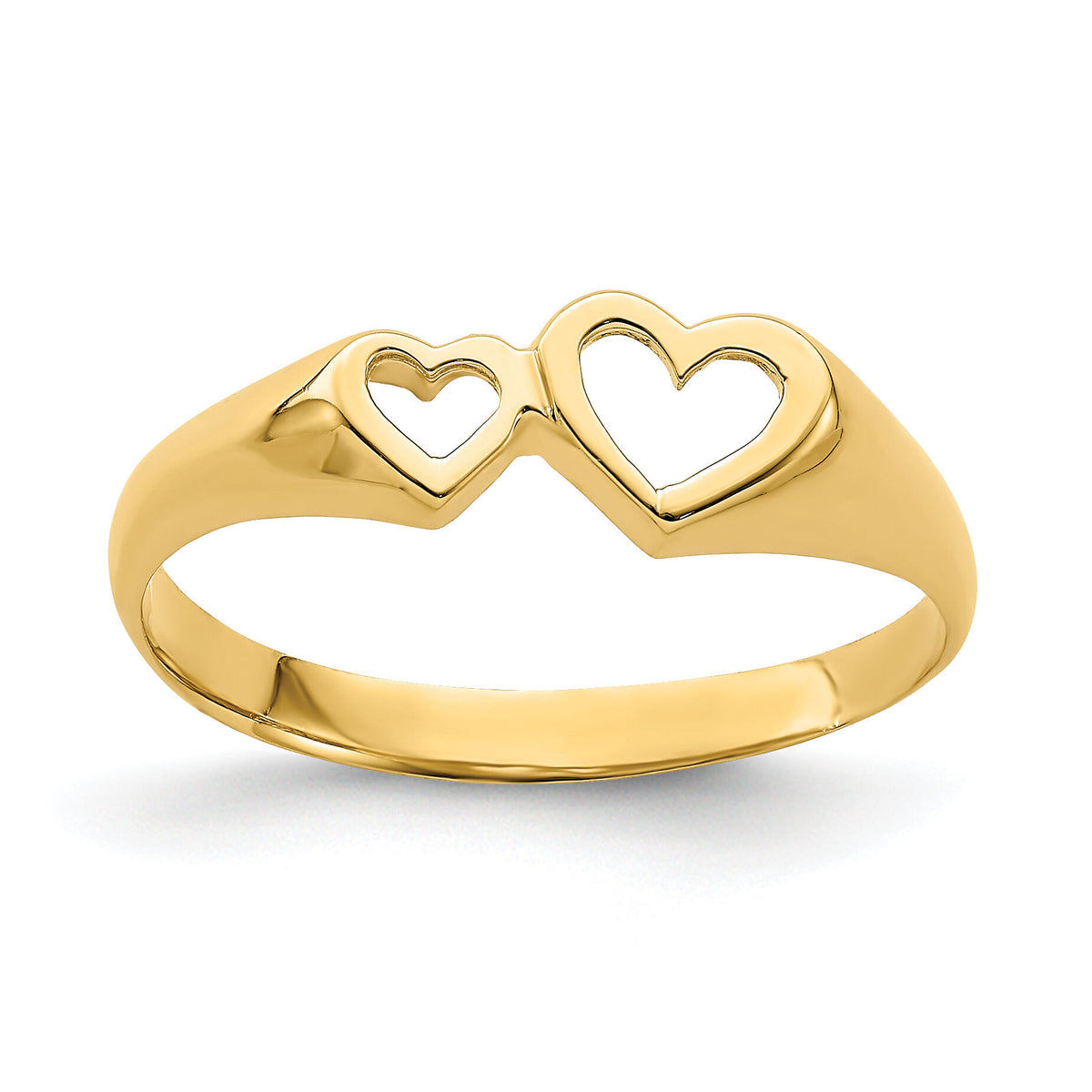14K Double Heart Cut-Out Ring-K4650