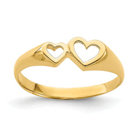 14K Double Heart Cut-Out Ring-K4650