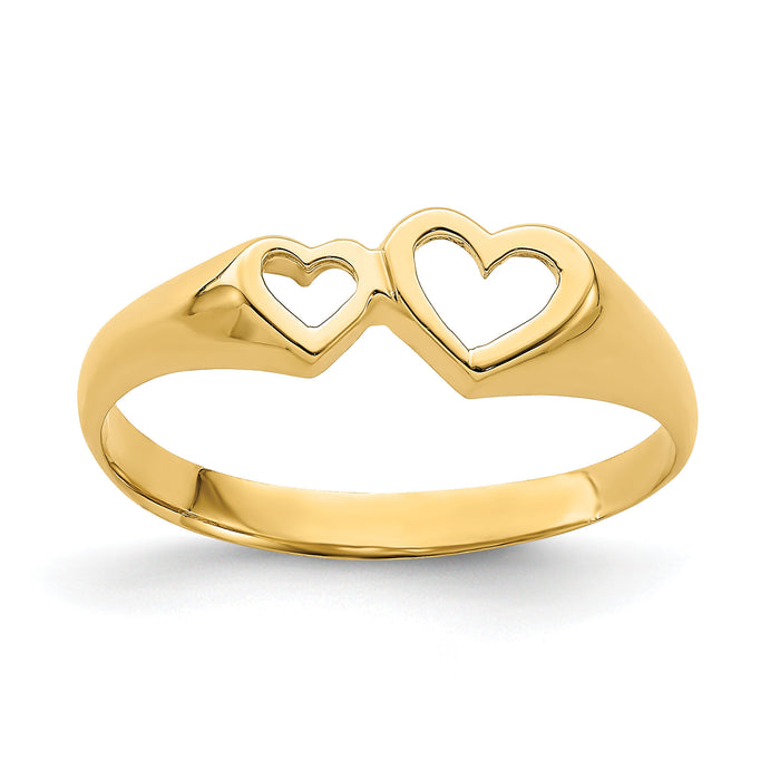14K Double Heart Cut-Out Ring-K4650