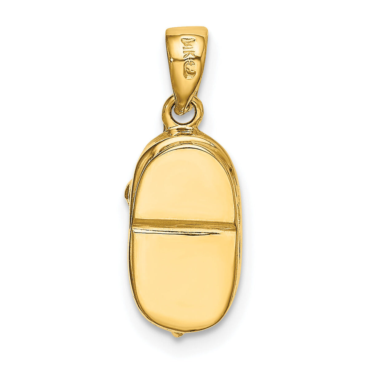 14k 3-D May/Synthetic Stone Engraveable Baby Shoe Charm-K4652MAY