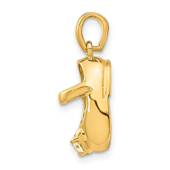 14k 3-D November/Synthetic Stone Engraveable Baby Shoe Charm-K4652NOV