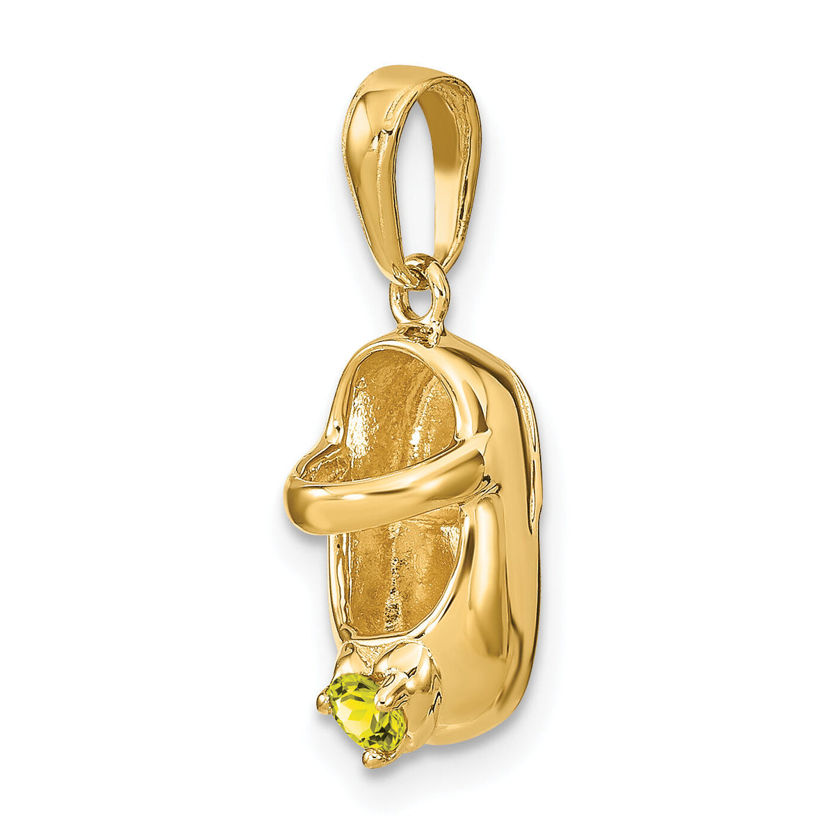 14k 3-D November/Synthetic Stone Engraveable Baby Shoe Charm-K4652NOV