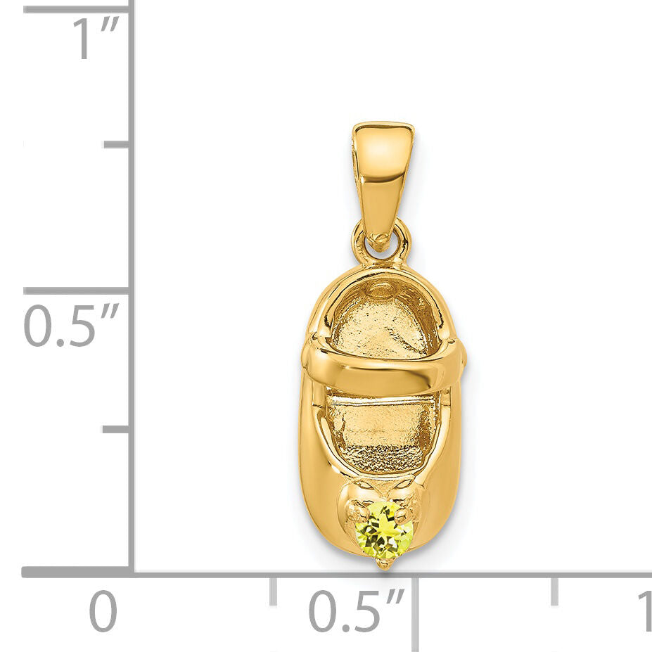 14k 3-D November/Synthetic Stone Engraveable Baby Shoe Charm-K4652NOV