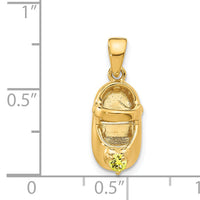 14k 3-D November/Synthetic Stone Engraveable Baby Shoe Charm-K4652NOV