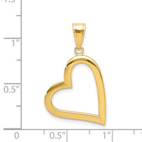 14K Polished Crooked Heart Pendant-K4664