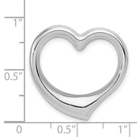 14k White Gold Heart Hollow Pendant Slide-K4666