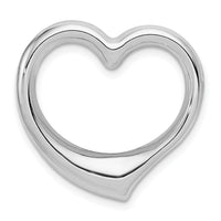 14k White Gold Heart Hollow Pendant Slide-K4666