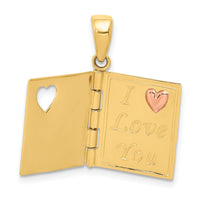 14K Two-tone 3D Enameled Moveable SWEETHEART Book Charm-K4681