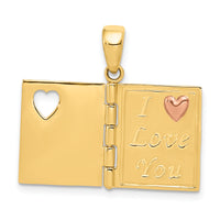 14K Two-tone 3D Enameled Moveable SWEETHEART Book Charm-K4681