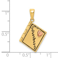 14K Two-tone 3D Enameled Moveable SWEETHEART Book Charm-K4681