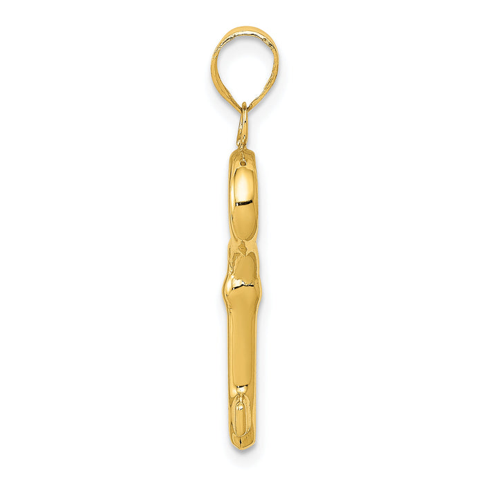 14K Polished 3-D Key Charm-K4698
