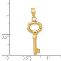 14K Polished 3-D Key Charm-K4698