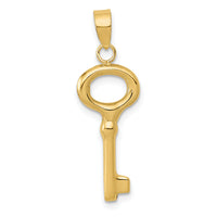 14K Polished 3-D Key Charm-K4698