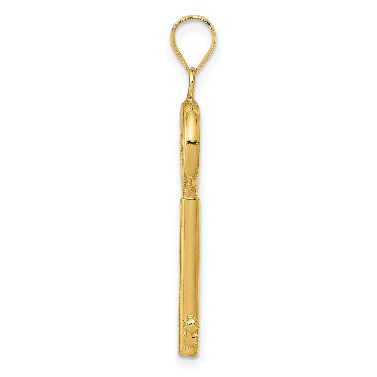 14K Polished 3-D Key Charm-K4701