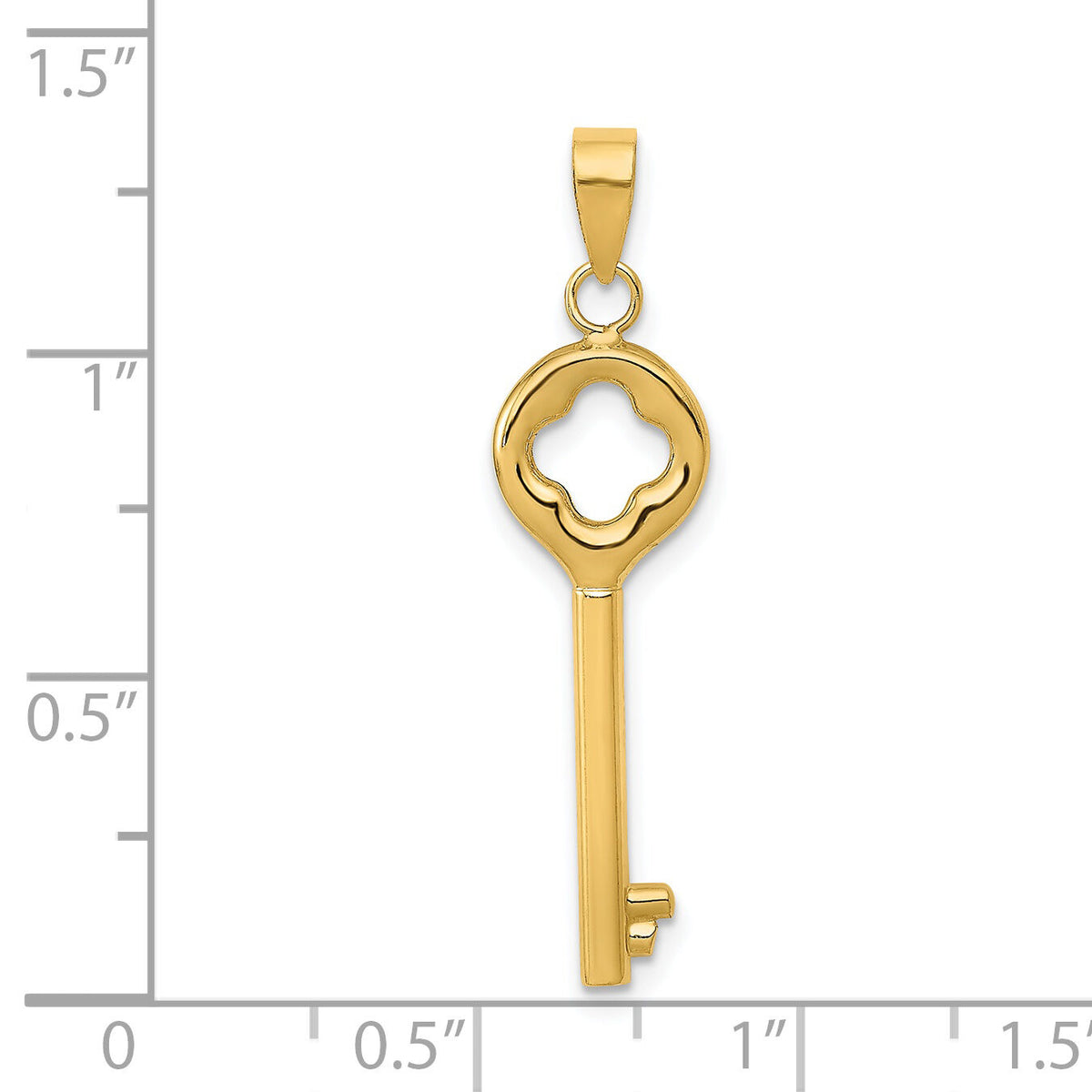 14K Polished 3-D Key Charm-K4701