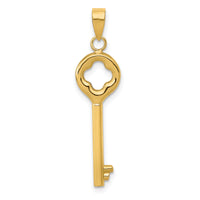 14K Polished 3-D Key Charm-K4701