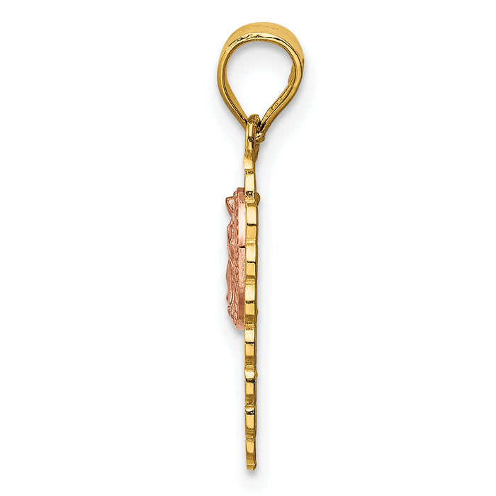 14k Two-tone 15 Guadalupe Pendant-K4715