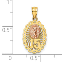 14k Two-tone 15 Guadalupe Pendant-K4715