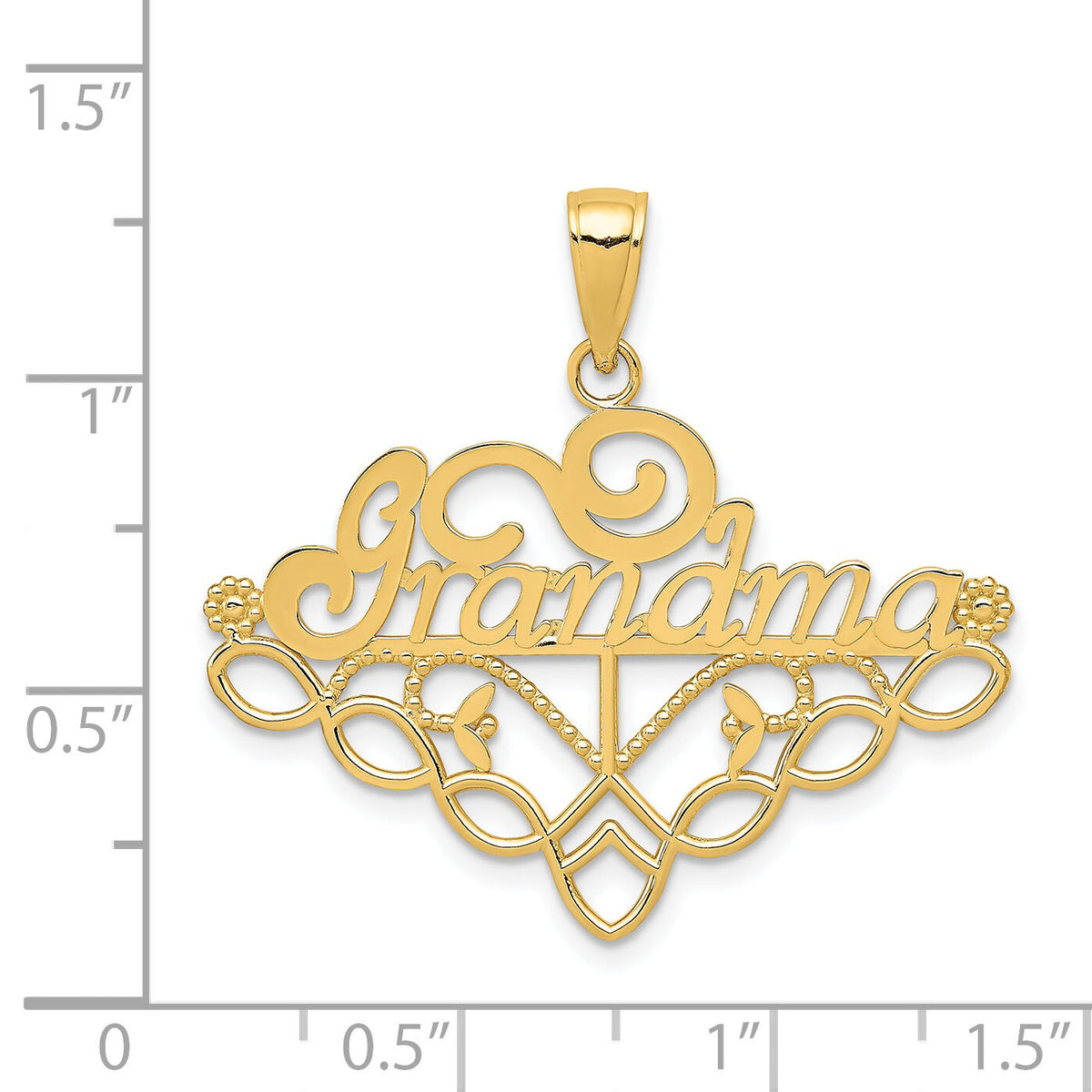 14k GRANDMA Birthstone Charm Holder Pendant-K4723
