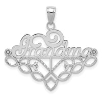 14k White Gold GRANDMA Birthstone Charm Holder Pendant-K4723W