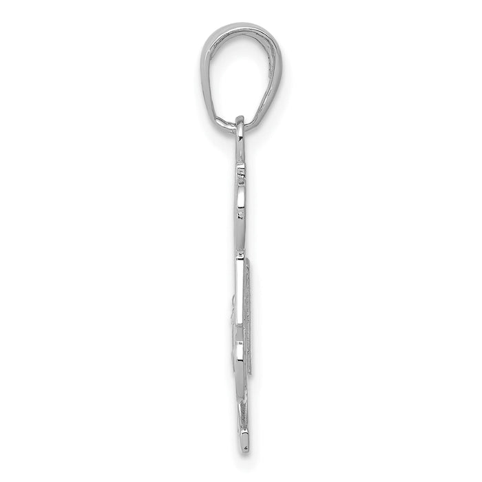 14K White Gold #1 DAD Charm-K4732W