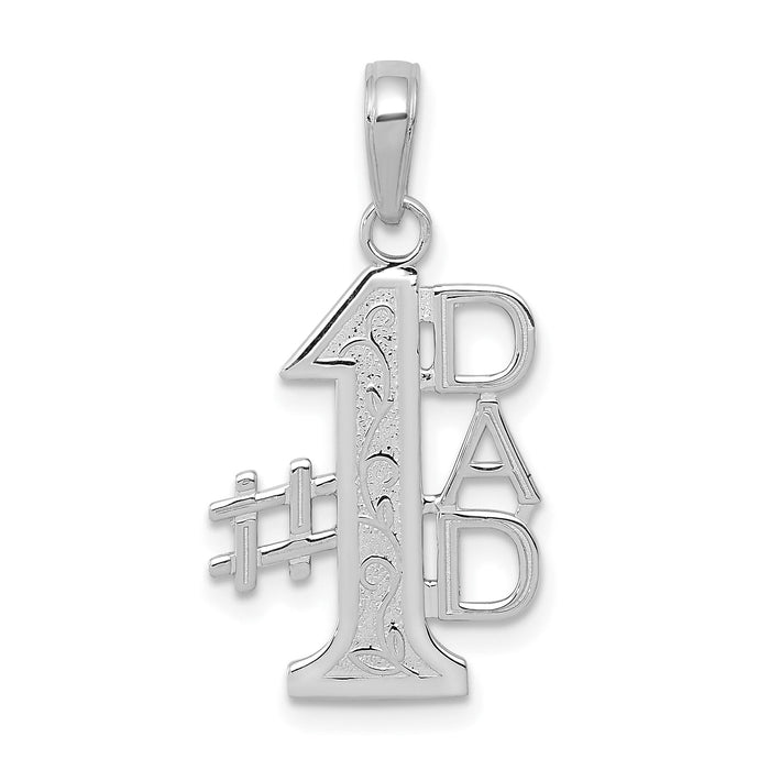 14K White Gold #1 DAD Charm-K4732W