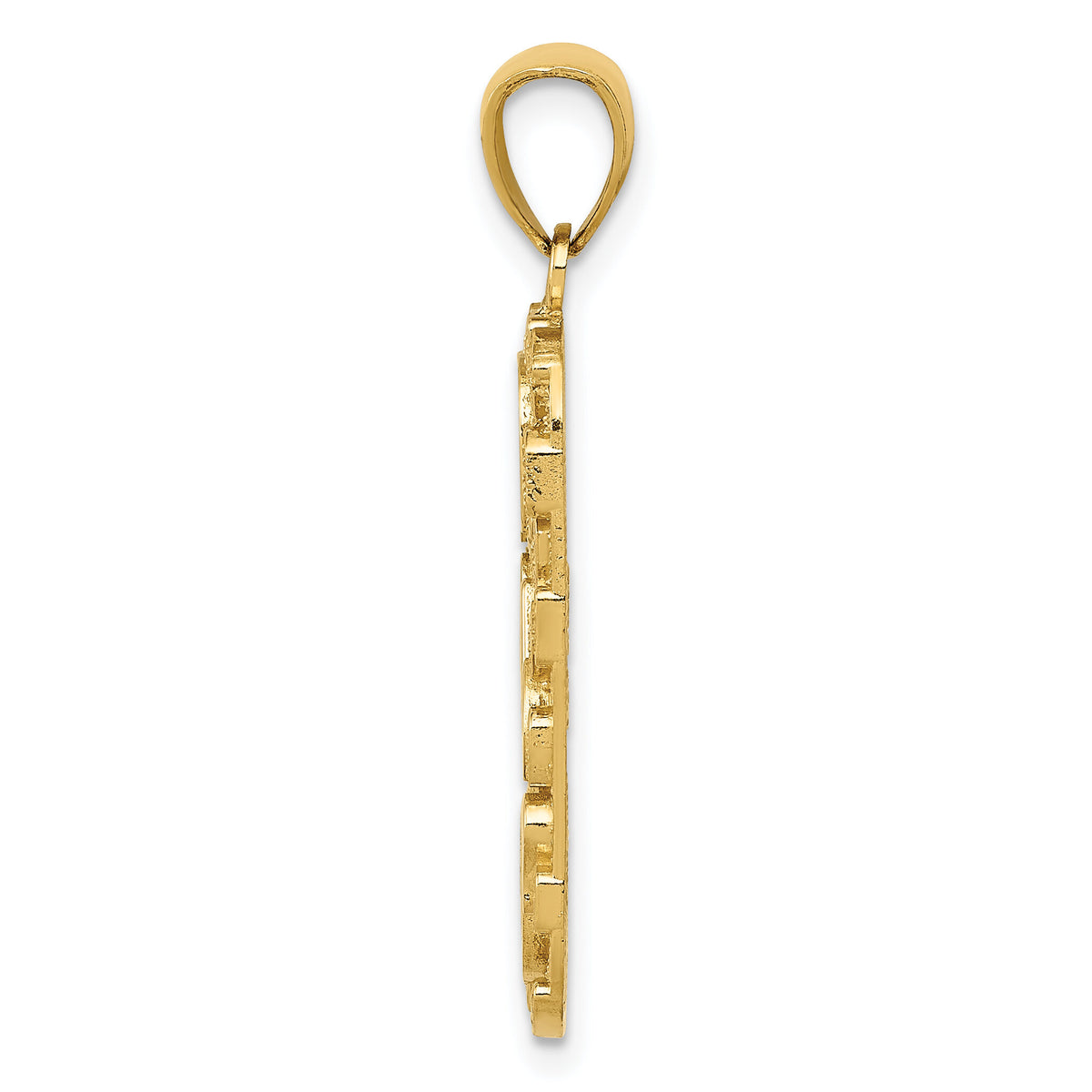 14K DAD Gold Nugget Dog Tag Pendant-K4733