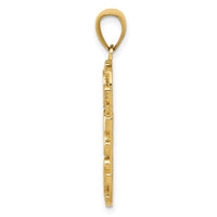 14K DAD Gold Nugget Dog Tag Pendant-K4733