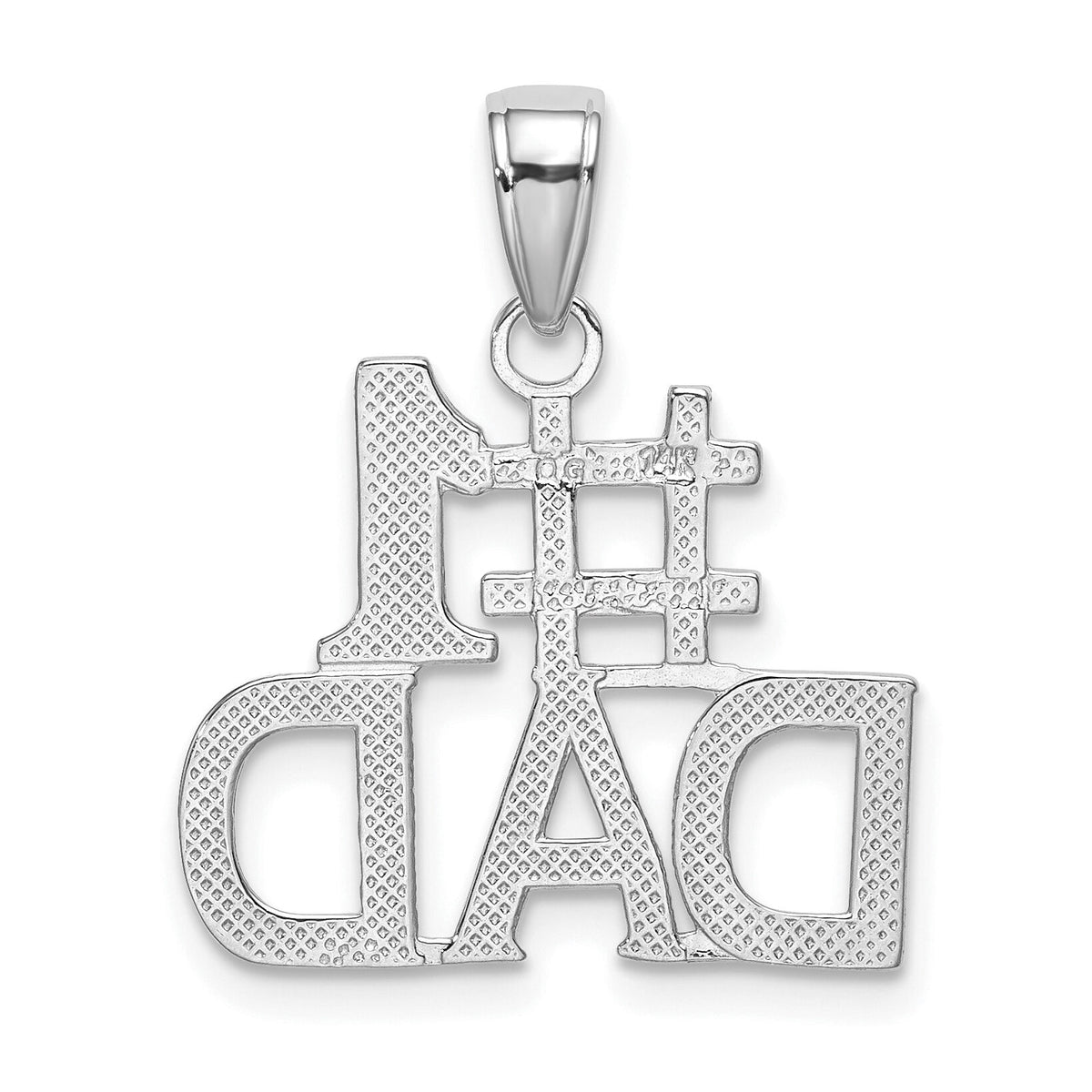 14K White Gold #1 DAD Charm-K4734W