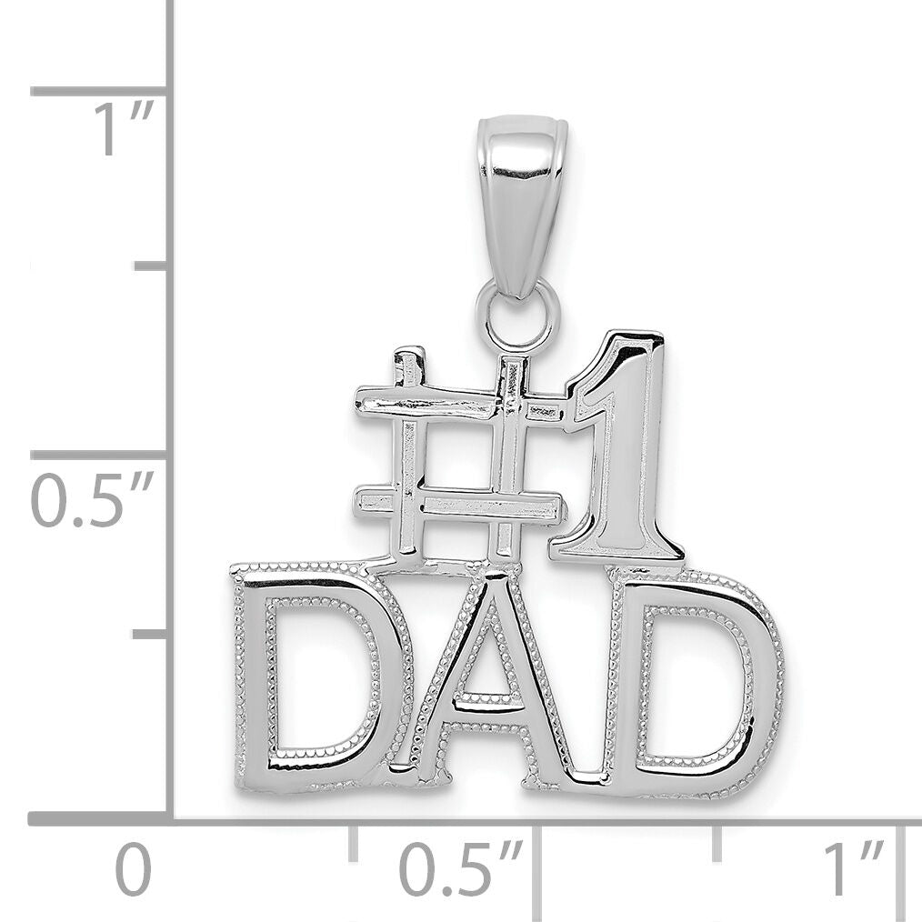 14K White Gold #1 DAD Charm-K4734W