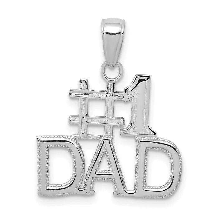 14K White Gold #1 DAD Charm-K4734W