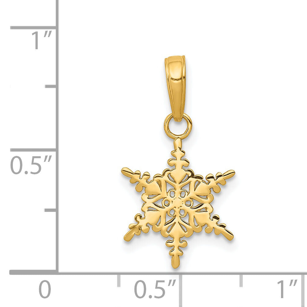 14k Small Snowflake Pendant-K4742