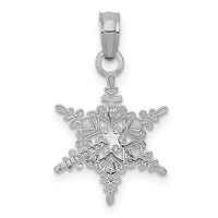 14k White Gold Small Snowflake Pendant-K4742W