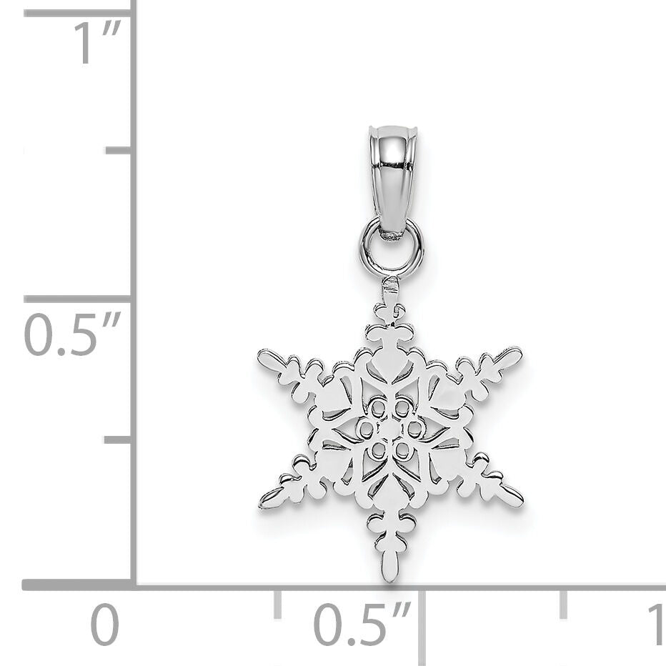 14k White Gold Small Snowflake Pendant-K4742W