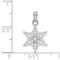 14k White Gold Small Snowflake Pendant-K4742W