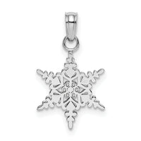 14k White Gold Small Snowflake Pendant-K4742W