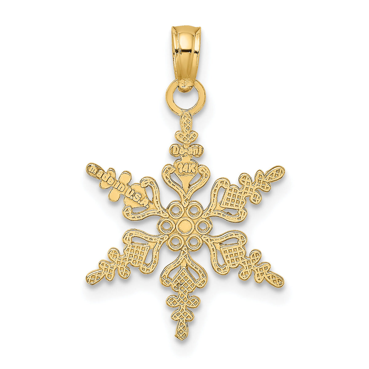 14k Polished Snowflake Charm-K4743