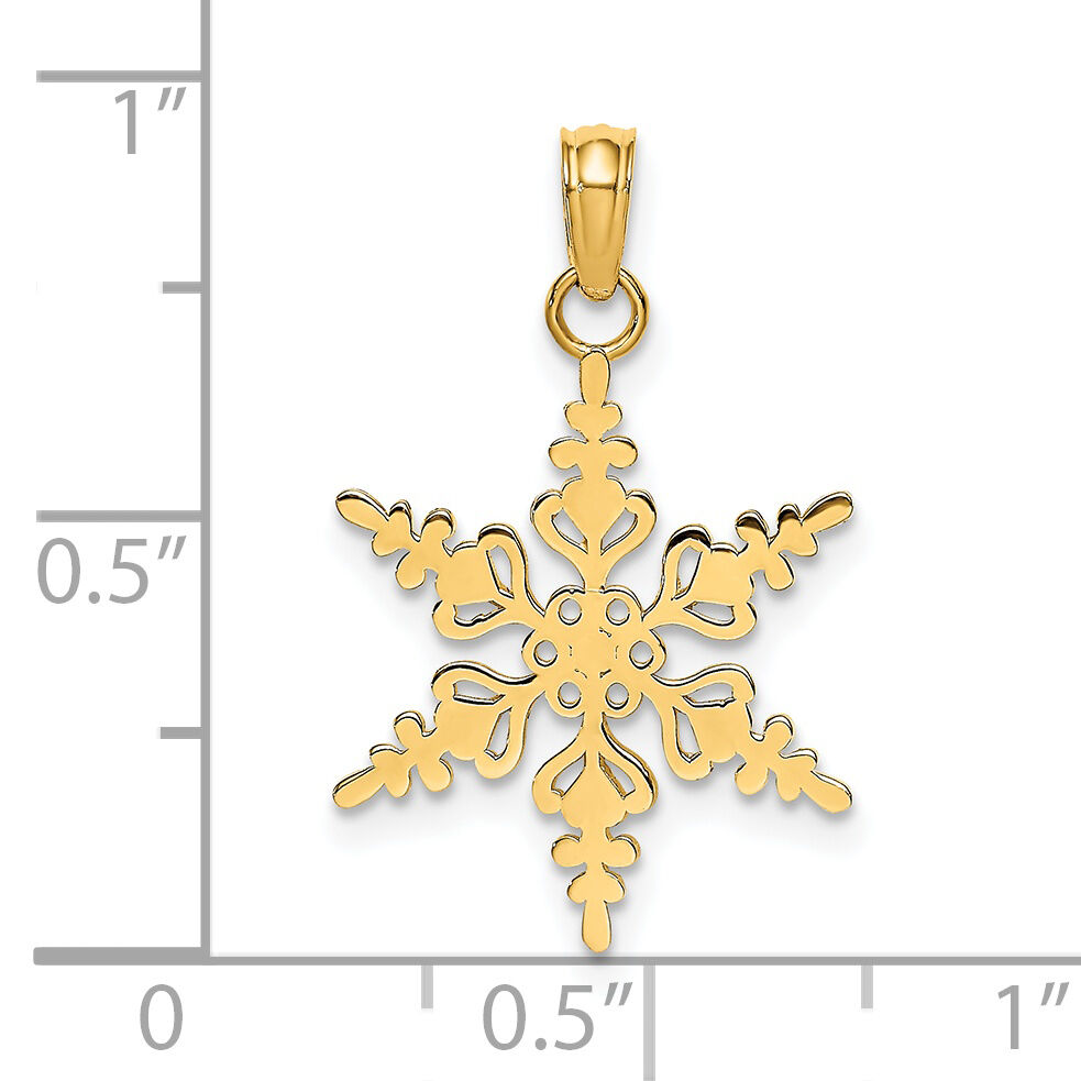 14k Polished Snowflake Charm-K4743