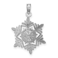 14k White Gold Snowflake Pendant-K4744W