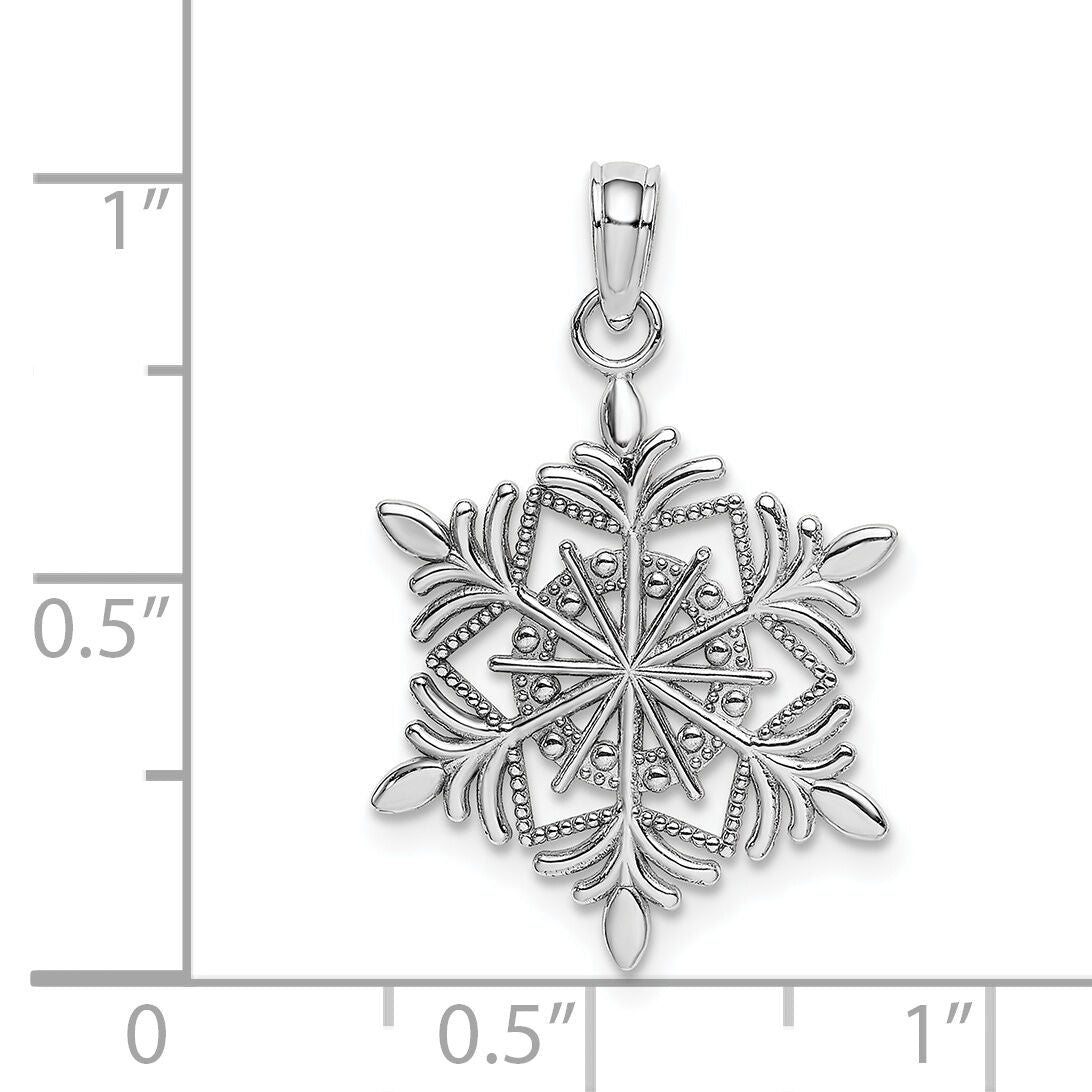 14k White Gold Snowflake Pendant-K4744W