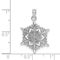 14k White Gold Snowflake Pendant-K4744W